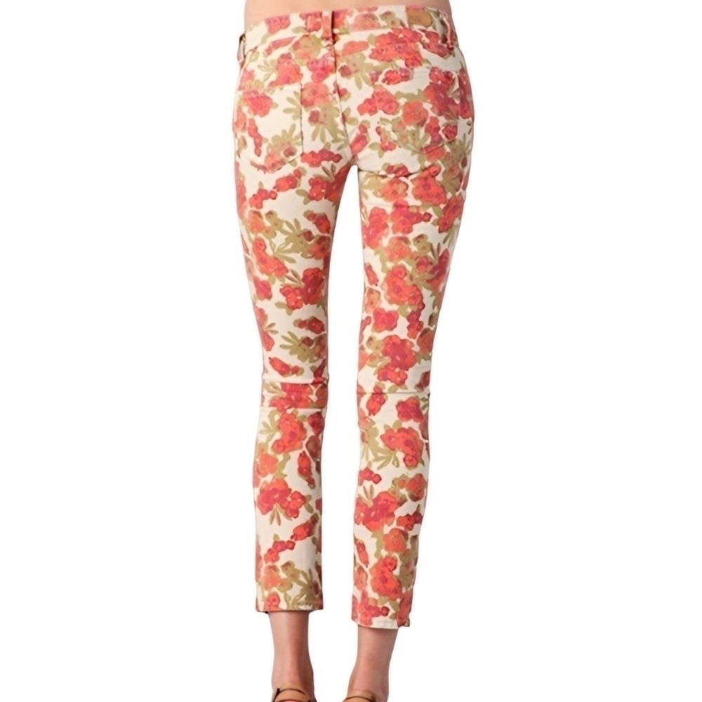 Paige Skyline‎ Ankle Peg Floral Cropped Jeans